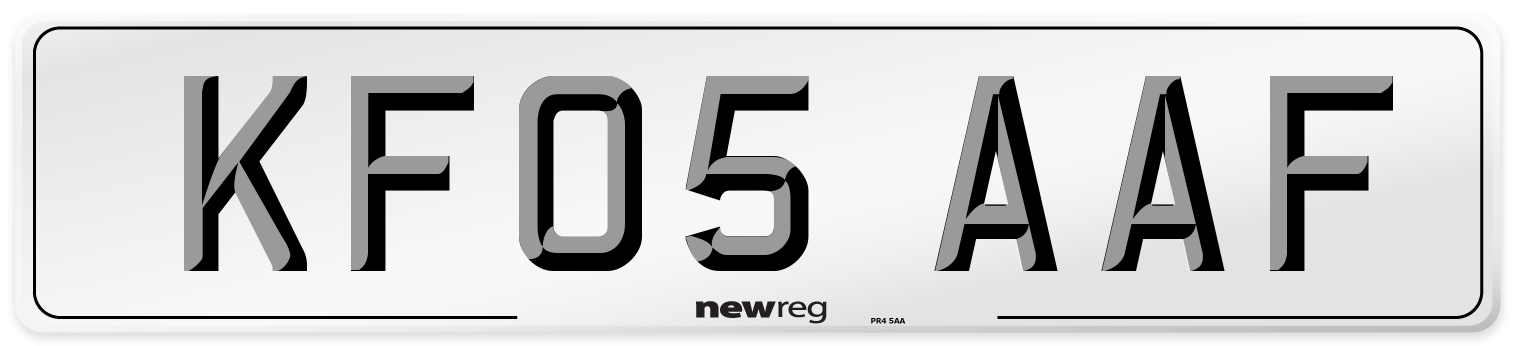 KF05 AAF Number Plate from New Reg